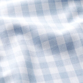 Katoenen stof Vichy ruit 1 cm – licht jeansblauw/wit, 