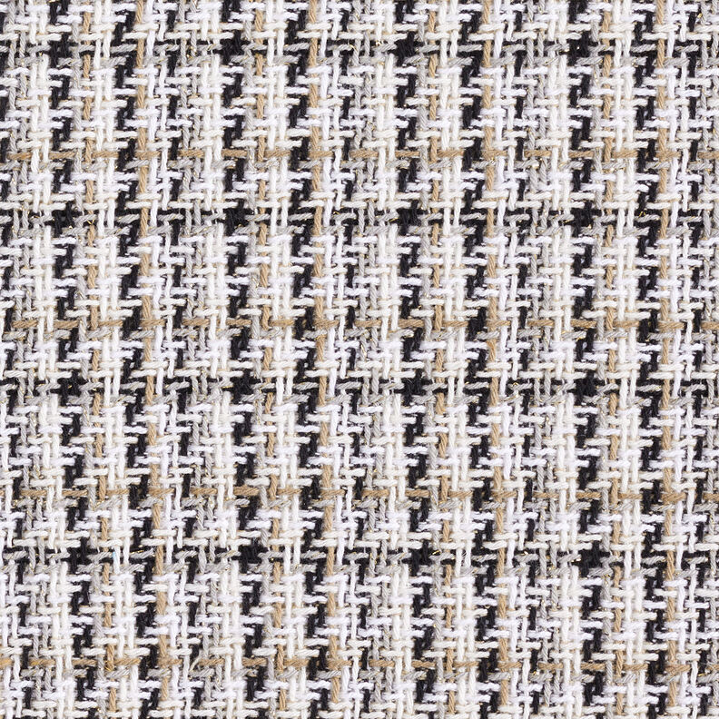 Grove jasstof glittergaren ruit – wit/beige, image number 1