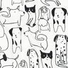 Katoenflanel Honden | Poppy Fabrics – wit/zwart,  thumbnail number 2