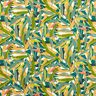 Gecoate katoen Delicate bladeren – blauwe spar/currygeel,  thumbnail number 1