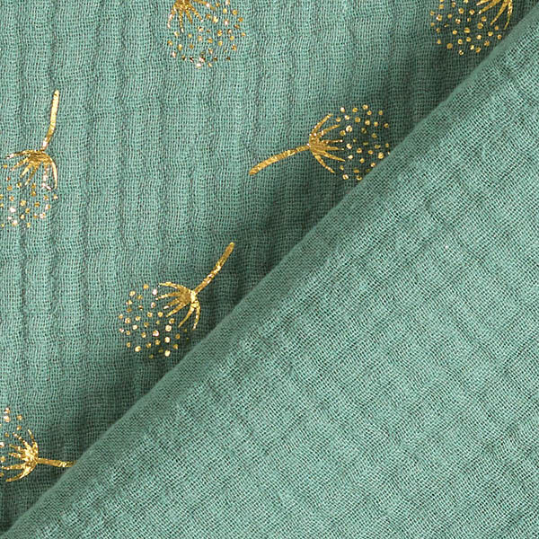 Mousseline/dubbel gehaakte stoffen Glitter paardenbloemen – riet/goud, image number 4
