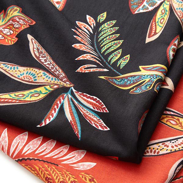 Jersey Decoratief bladpatroon – zwart, image number 5