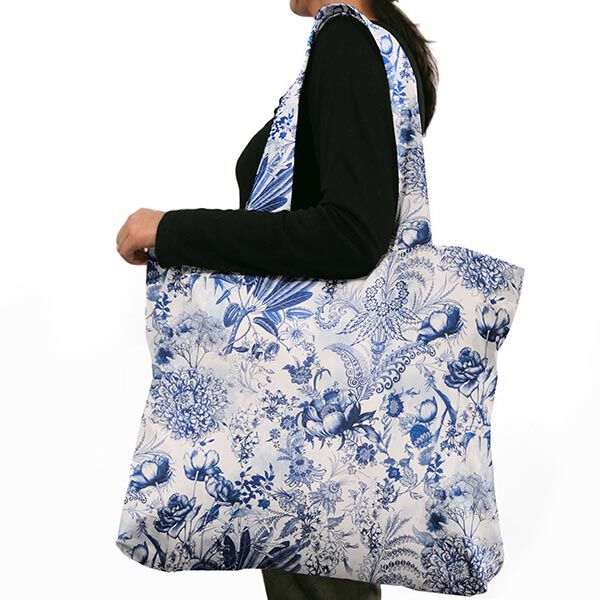 Decostof Canvas weelderige bloemen 280 cm – koningsblauw/wit, image number 8