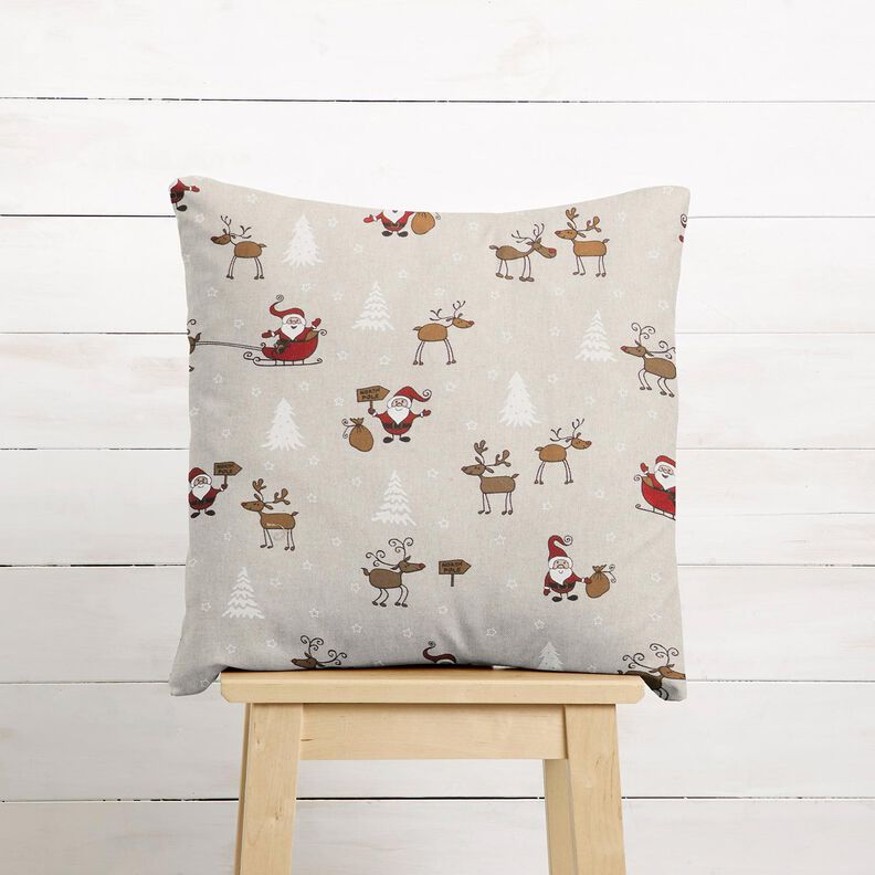 Decostof Half panama Noordpool – natuur/rood,  image number 9