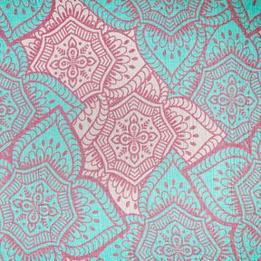 Strandkleding hamamdoek jacquard ornamenten – pepermunt/purper, 