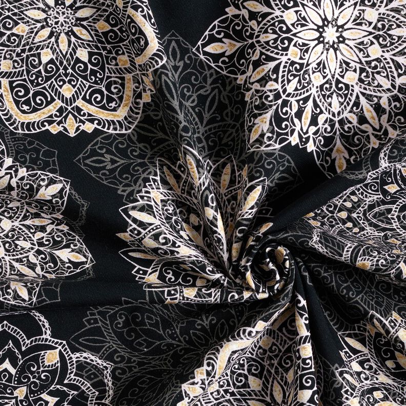 Katoenjersey Mandala‘s | Glitzerpüppi – zwart/zilvergrijs,  image number 3