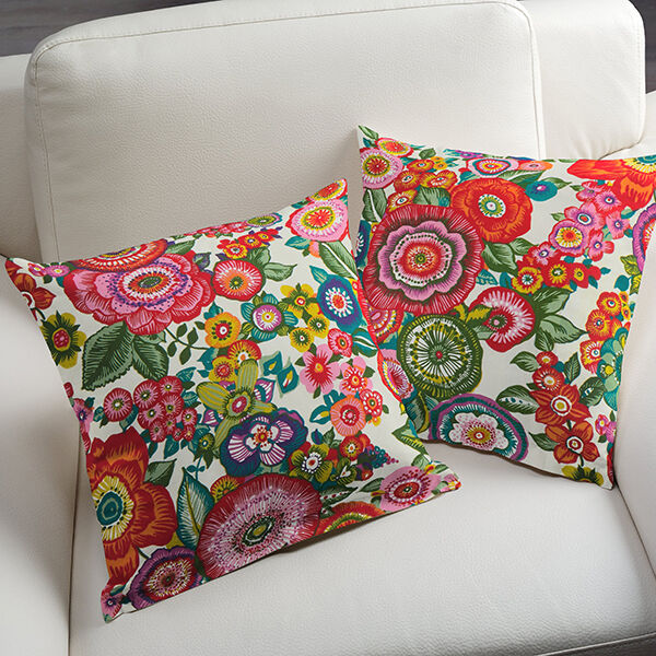 Katoenen stof cretonne  Floraal – rood,  image number 8