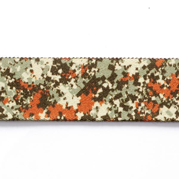 Riemband camouflage elastisch  [ 3,5 cm ] – donkergroen/terracotta,  image number 1