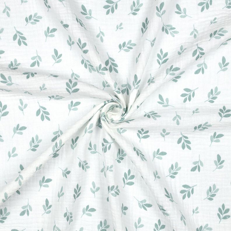 Mousseline/dubbel gehaakte stoffen Takken | Poppy Fabrics – wit/riet, image number 3