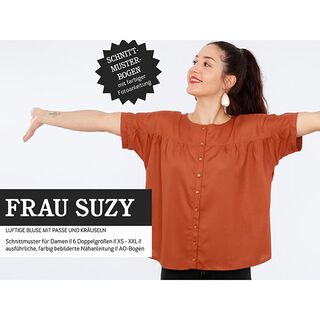 FRAU SUZY - losse blouse met korte mouwen en ruches, Studio Schnittreif  | XS -  XXL, 