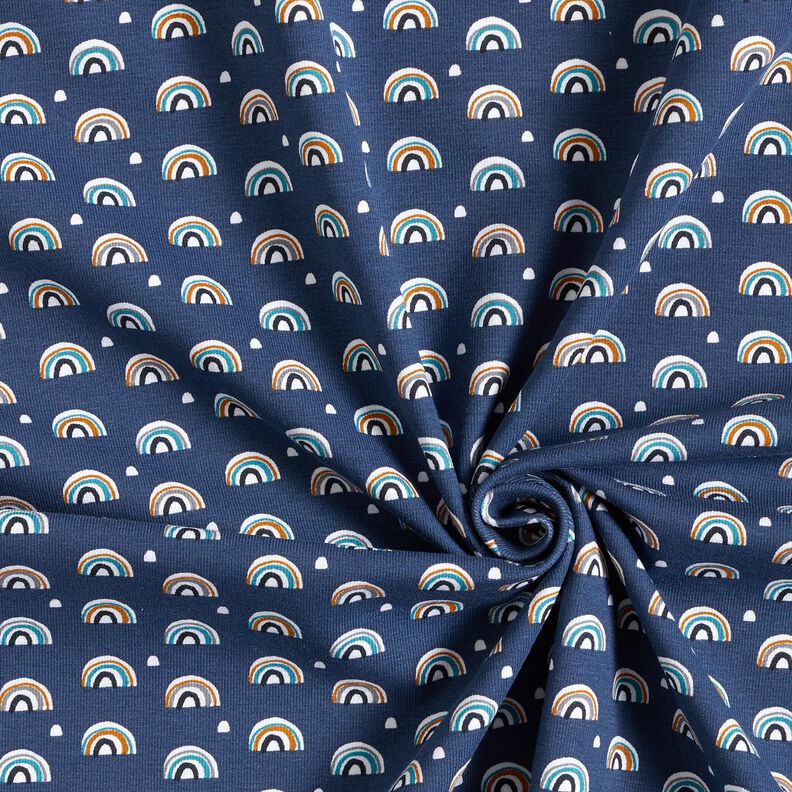 Katoenjersey kleine regenbogen – indigo, image number 3
