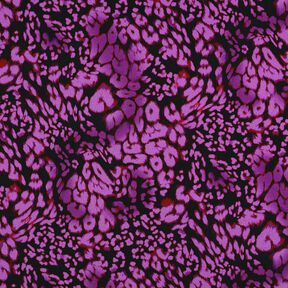 viscose stretch luipaardprint digitale print – zwart/roodlila, 