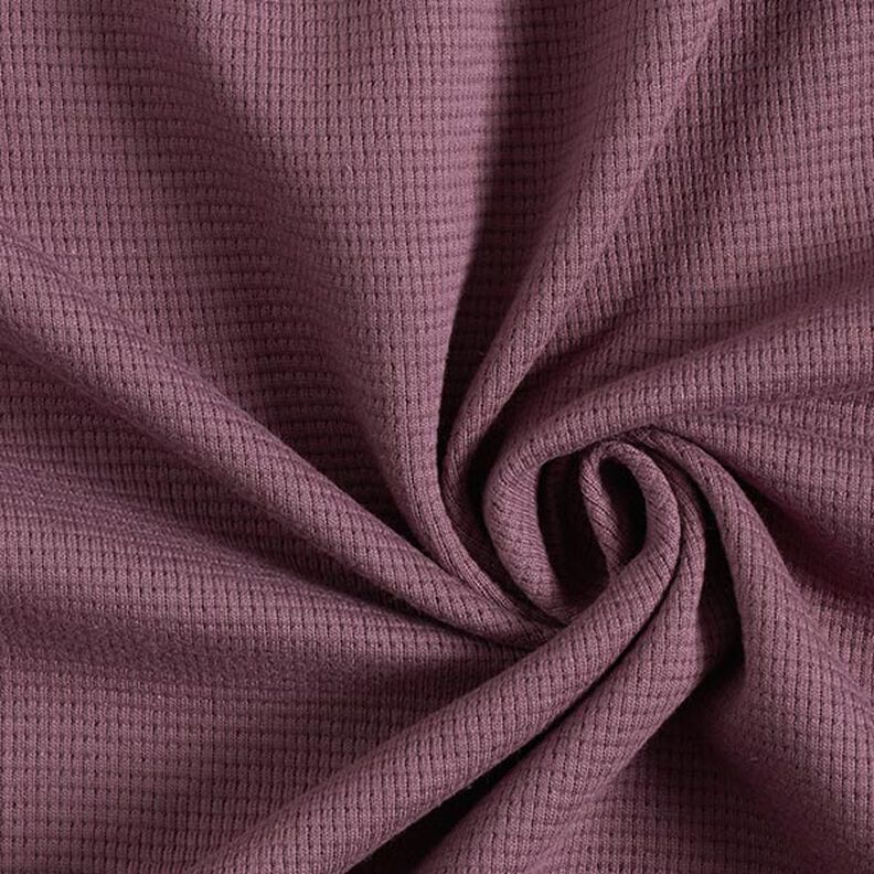 Mini Katoenen wafel jersey effen – aubergine,  image number 1