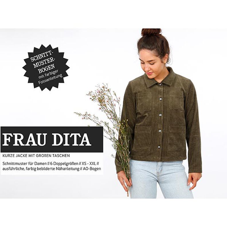FRAU DITA - korte jas met grote zakken, Studio Schnittreif  | XS -  XXL,  image number 1