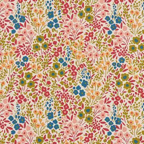 Decostof Half panama geschilderde bloemen – anemoon, 
