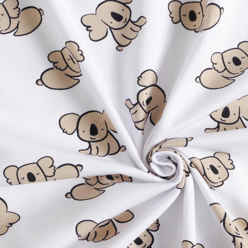 GOTS Katoenjersey Koala | Poppy Fabrics – wit/amandel,  image number 3