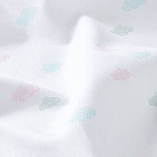 GOTS Katoenpopeline skribbel-look wolken | Tula – wit, 