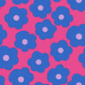 Katoenpopeline Big Flower | Nerida Hansen – intens roze/jeansblauw,  thumbnail number 1