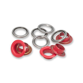 Oogjes met sluitringen [20 stuks | Ø 11 mm] | Prym – rood/zilver metallic, 