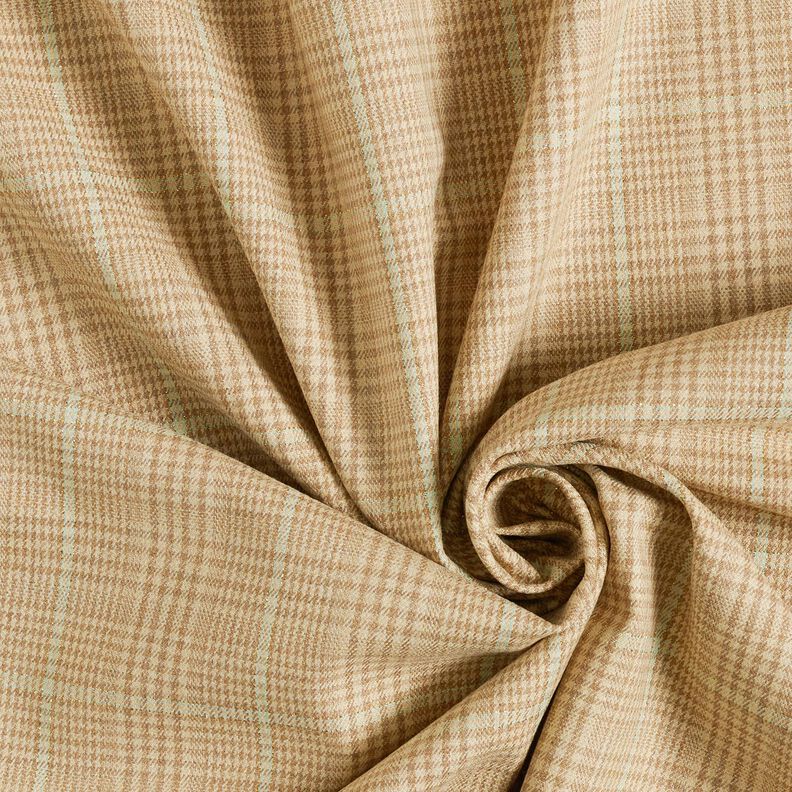 Viscosemix fijne glencheck met lurex – amandel/licht mint,  image number 3