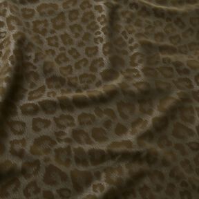 Gecoate broekstof met geborstelde luipaardprint – kaki, 