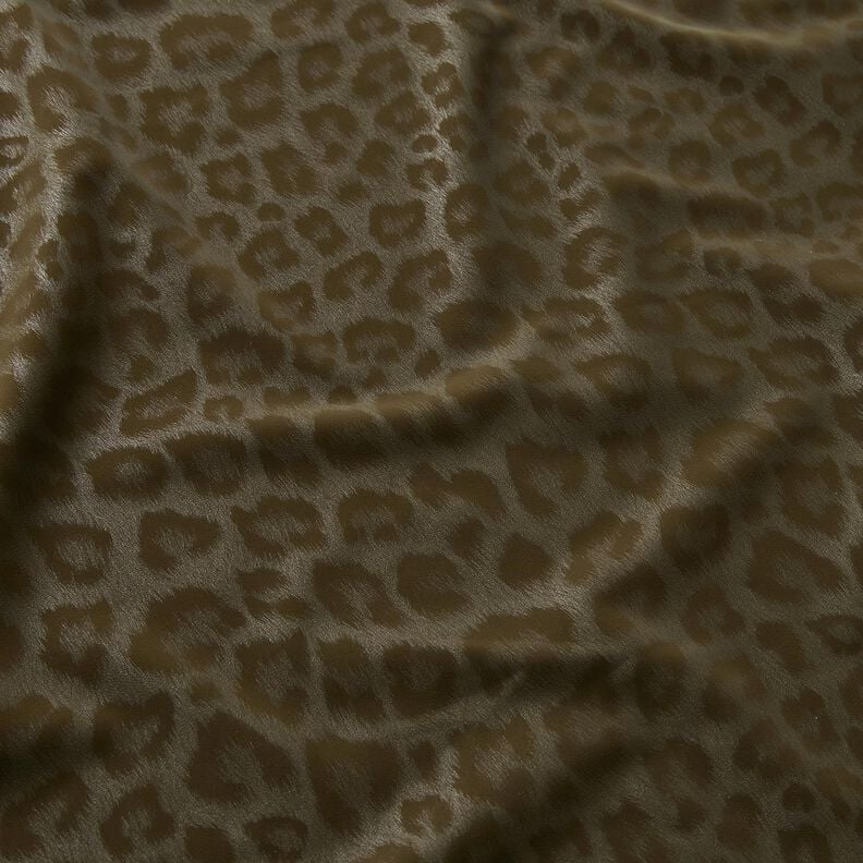 Gecoate broekstof met geborstelde luipaardprint – kaki, image number 2