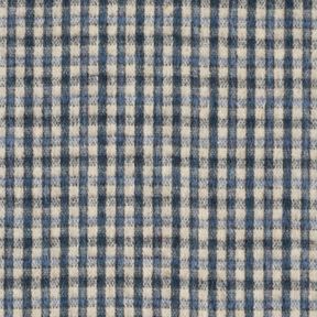 Mantelstof wolmix kleine ruit – beige/blauw, 