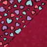 Sweatshirt geruwd kleurrijke harten | Poppy Fabrics – framboos,  thumbnail number 4