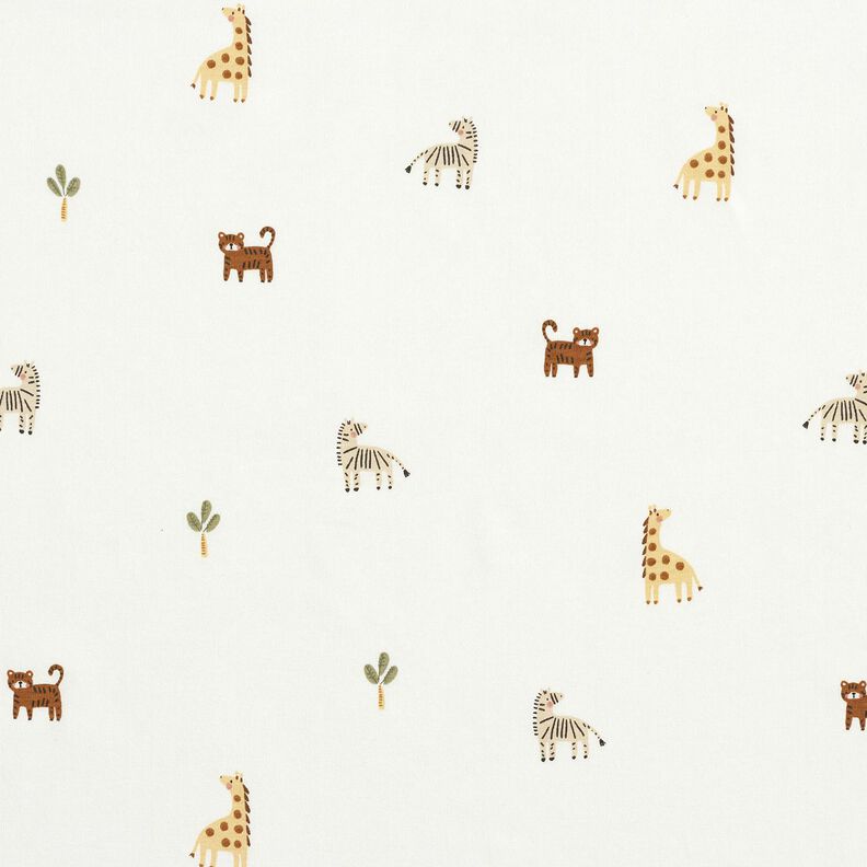 Katoenjersey kleine steppedieren &ndash; wit,  image number 1