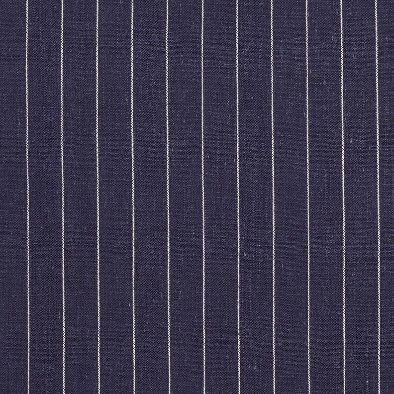 Viscose-linnen-mix brede krijtstrepen – marineblauw,  image number 1