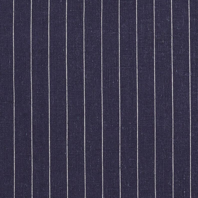 Viscose-linnen-mix brede krijtstrepen – marineblauw,  image number 1
