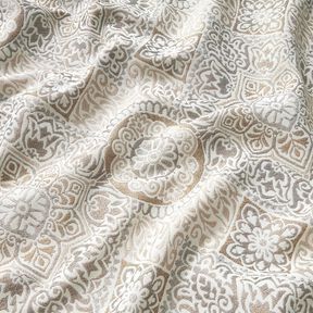 Decostof Jacquard elegante tegels &ndash; anemoon/lichtbeige, 