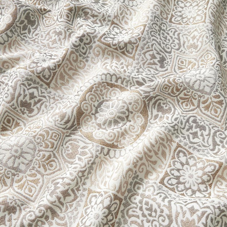 Decostof Jacquard elegante tegels &ndash; anemoon/lichtbeige,  image number 2