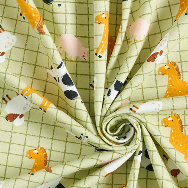 Katoenjersey boerderijdieren – pastelgroen, image number 3