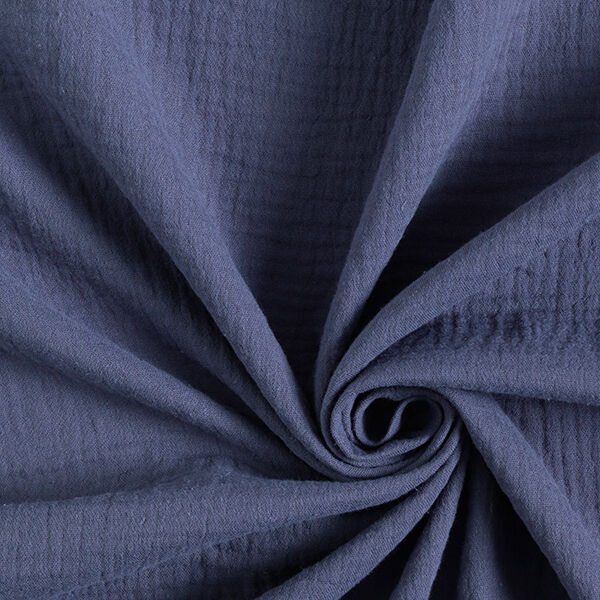 Mousseline/dubbel gehaakte stoffen – jeansblauw,  image number 1