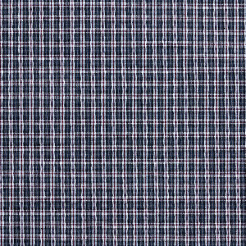 Overhemdenstof dubbel geruit – marineblauw/bordeauxrood, image number 1