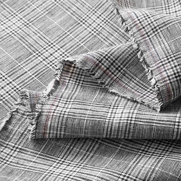 Pakstof ruit metallicgaren – zwart/wit, image number 3