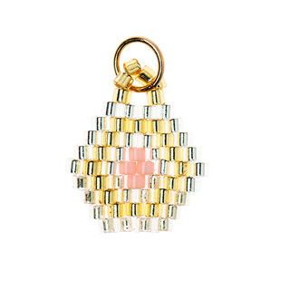 Hanger Brick Stitch zeshoek [14 mm  x 16 mm] | Rico Design – goud, 