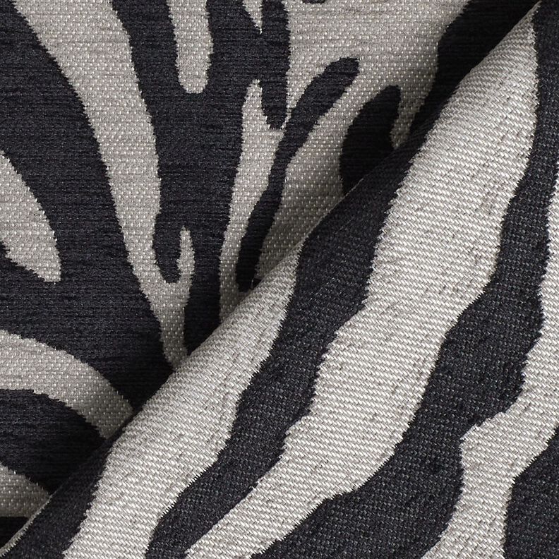 Bekledingsstof Jacquard Zebra – zwart/grijs, image number 4