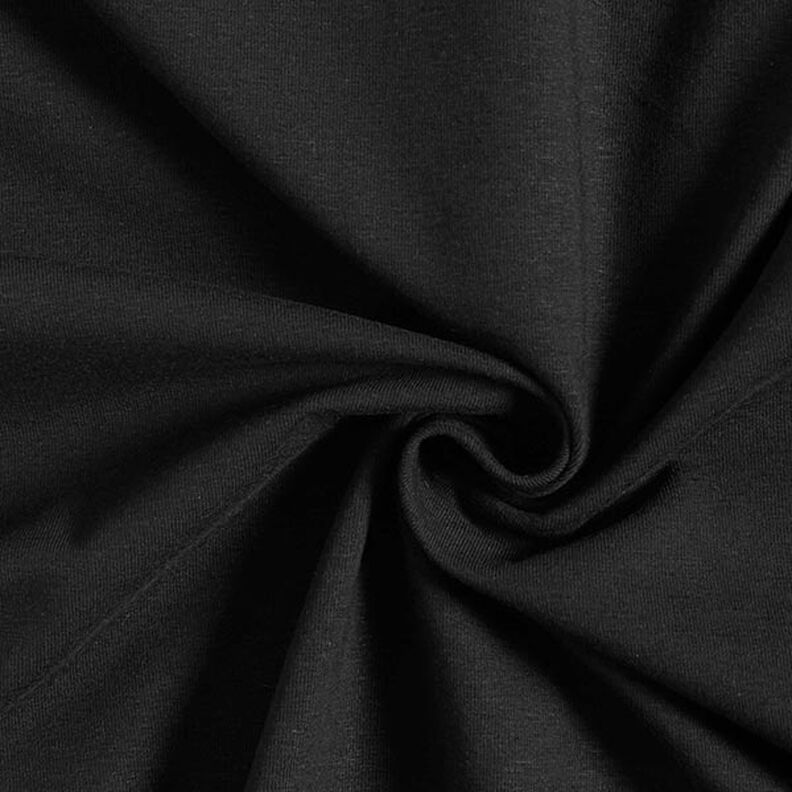 Katoenjersey Medium effen – zwart | Stofrestant 80cm,  image number 1
