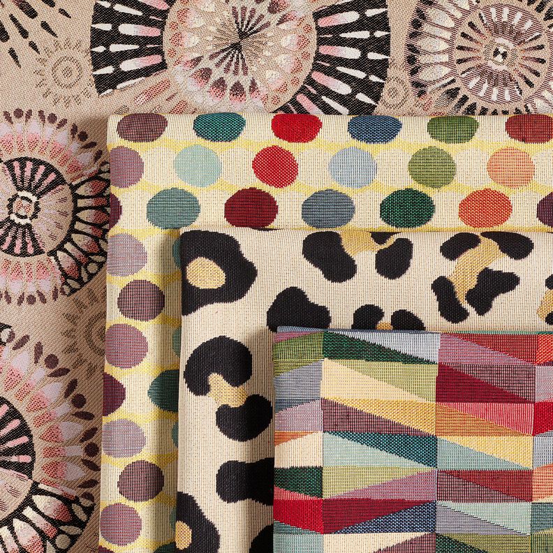 Decostof Jacquard elegante mandala – donkertaupe/roodbruin,  image number 5
