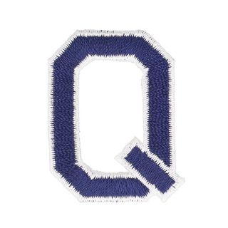 Applicatie letter Q [ Hoogte: 4,6 cm ] – marineblauw, 