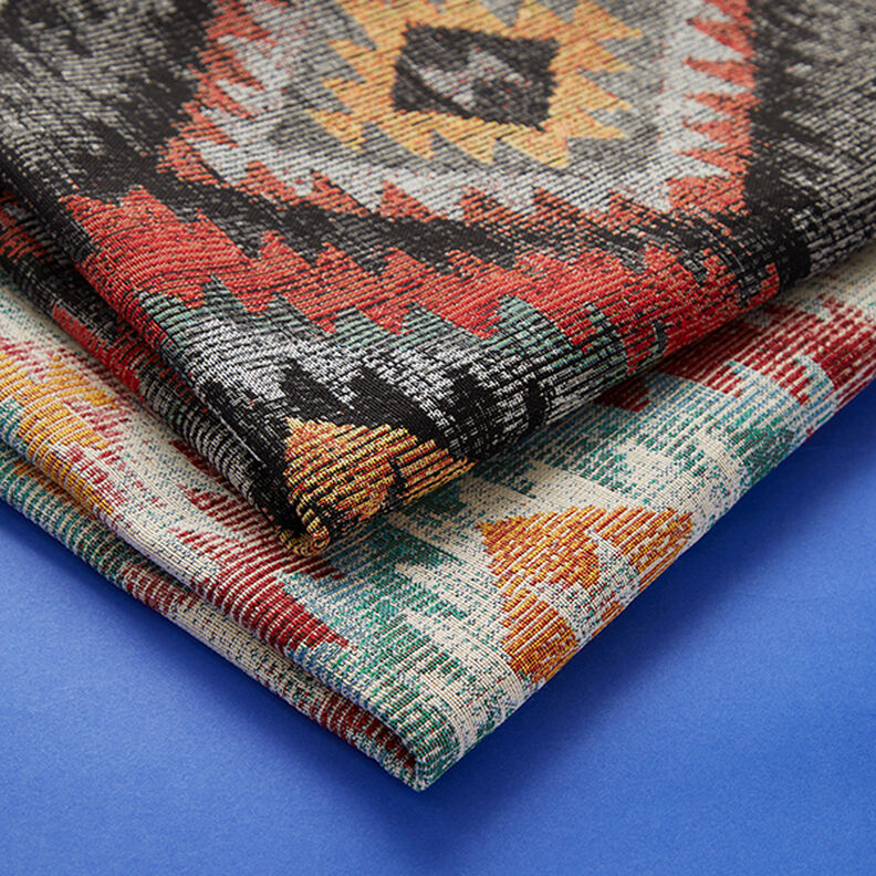 Decostof Gobelin Etno-ruiten – karmijnrood/zwart, image number 5
