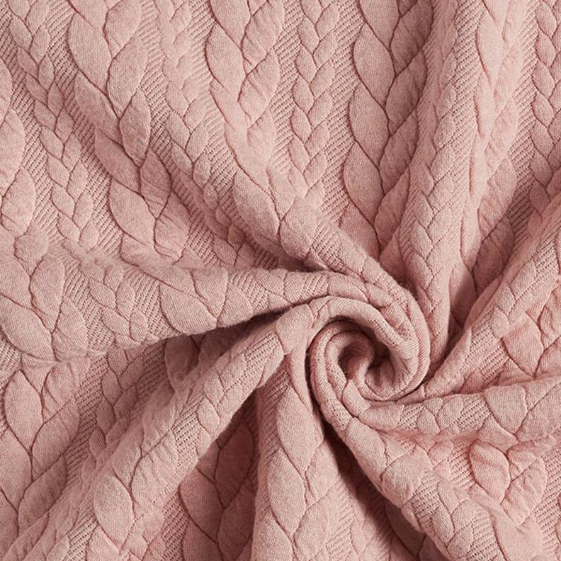 Jerseyjacquard cloqué kabelsteekpatroon – roos,  image number 3