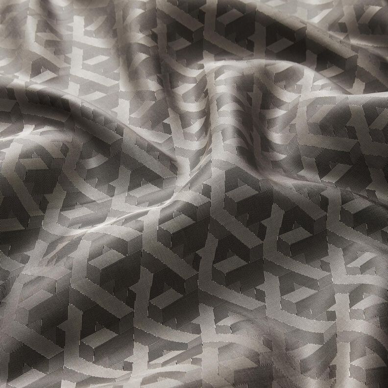 Voeringstof Jacquard Geometrische vormen – grijs,  image number 2