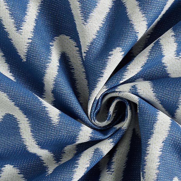 Outdoorstof jacquard Ikat patroon – blauw,  image number 3