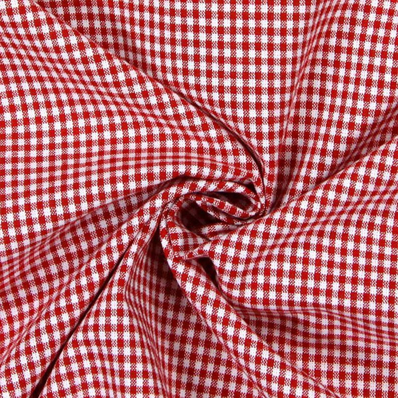 Katoenen stof Vichy ruit 0,2 cm – rood/wit,  image number 2