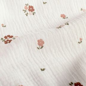 Mousseline/dubbel gehaakte stoffen Bloemen – wit, 