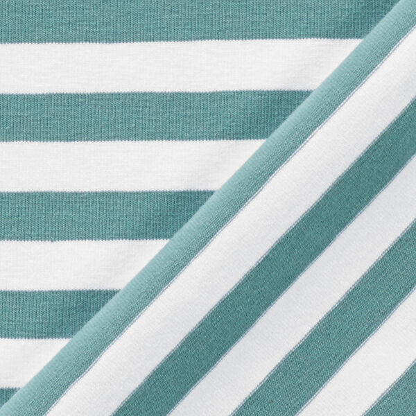 Katoenjersey brede strepen – mint/wit, image number 4