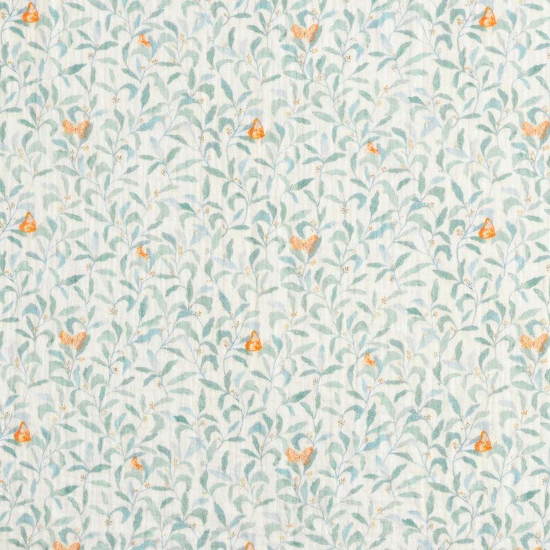 Mousseline/dubbel gehaakte stoffen Weide met vlinders Digitaal printen | Poppy Fabrics – ivoor,  image number 1